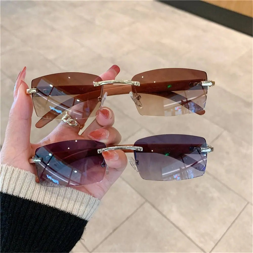 Rimless Rectangle Sun Glasses