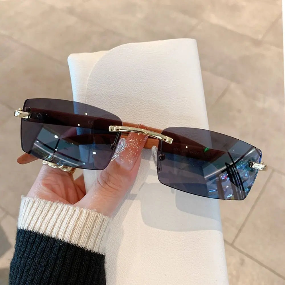 Rimless Rectangle Sun Glasses
