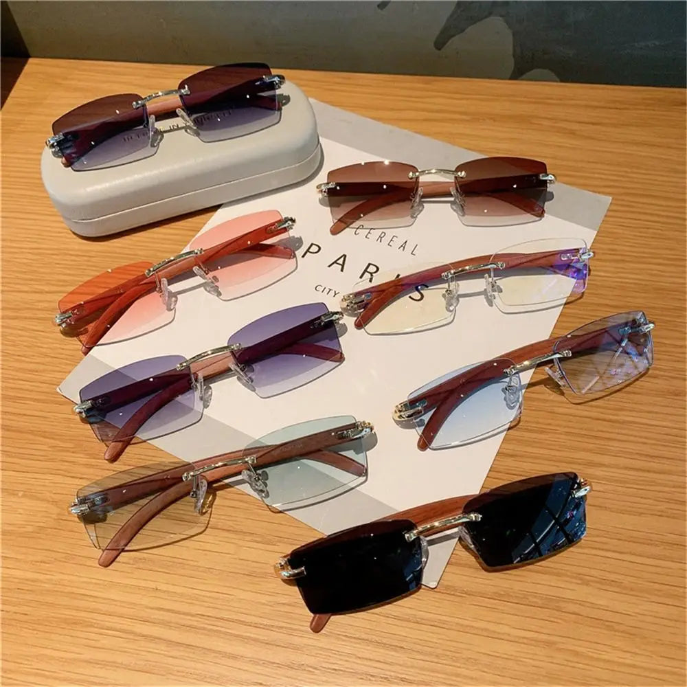 Rimless Rectangle Sun Glasses