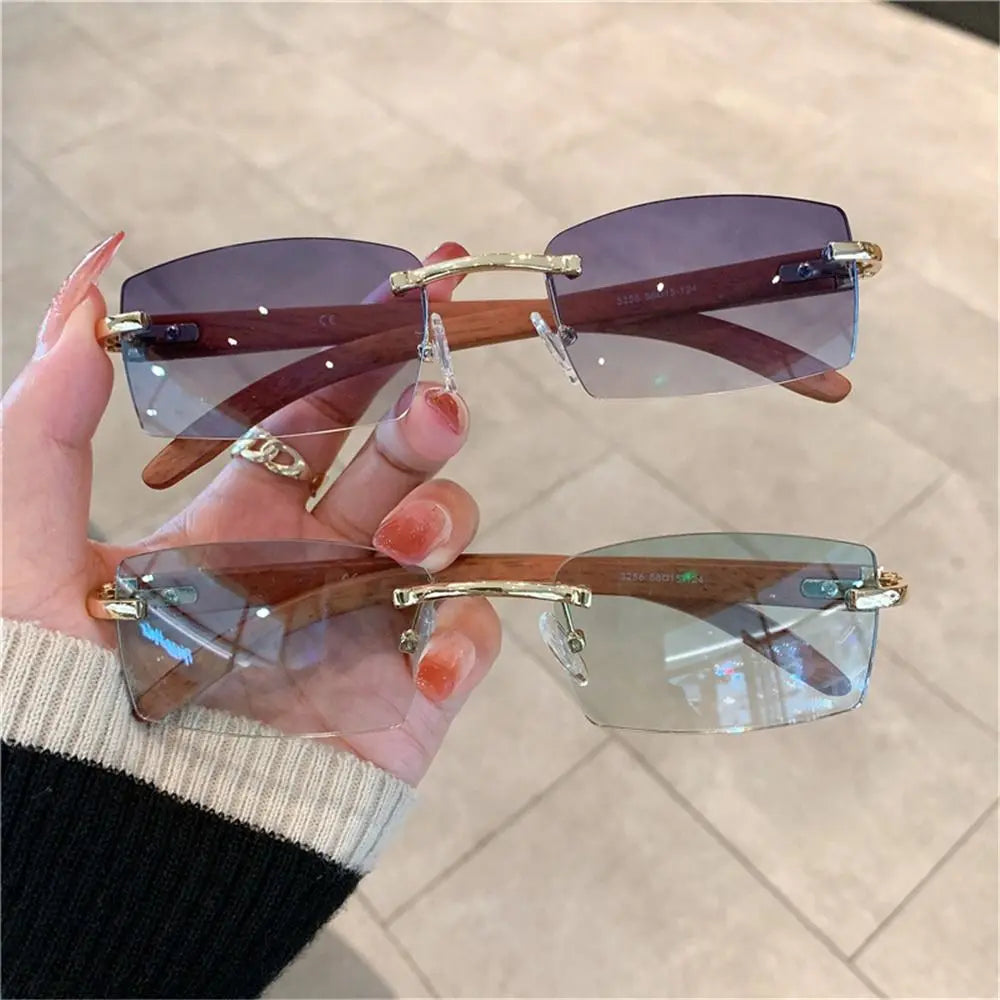 Rimless Rectangle Sun Glasses