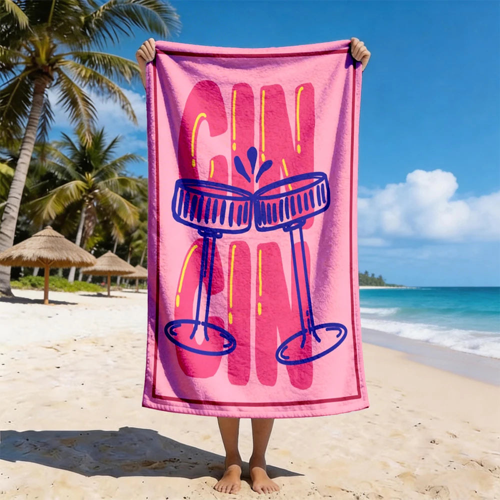 1pc Assorted Summer Beach Towels: Lemon, Crab, Retro Italian Vibes & Coastal Prints