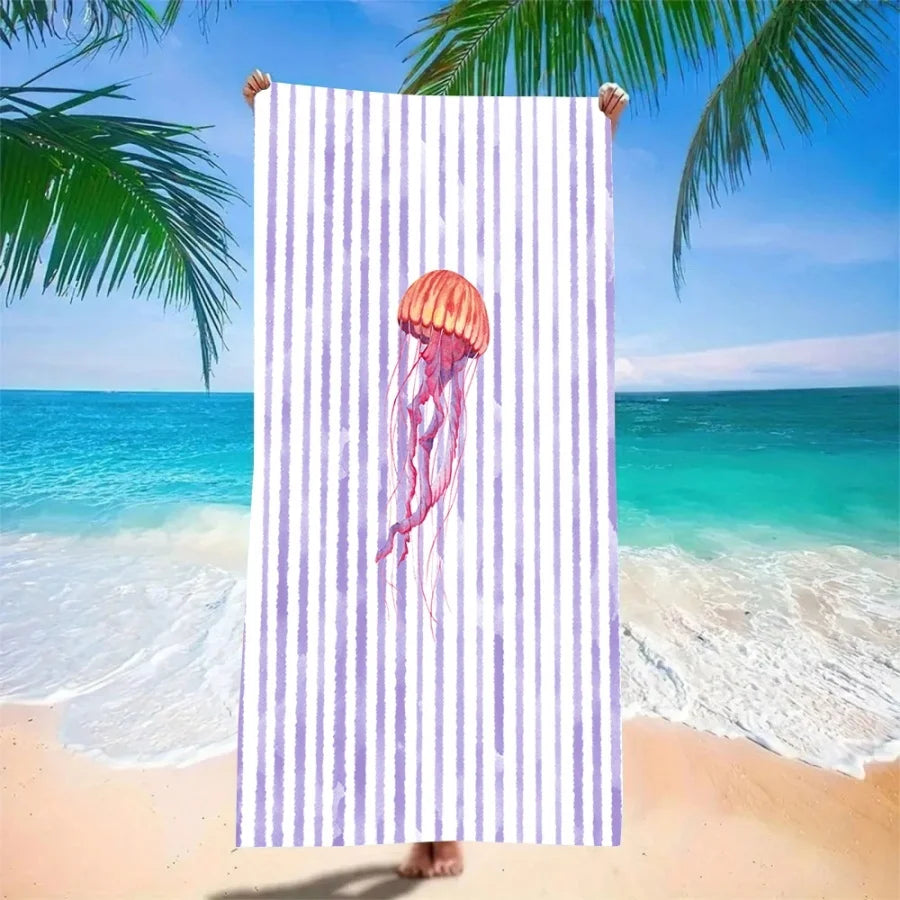 Whale Print Beach Towel