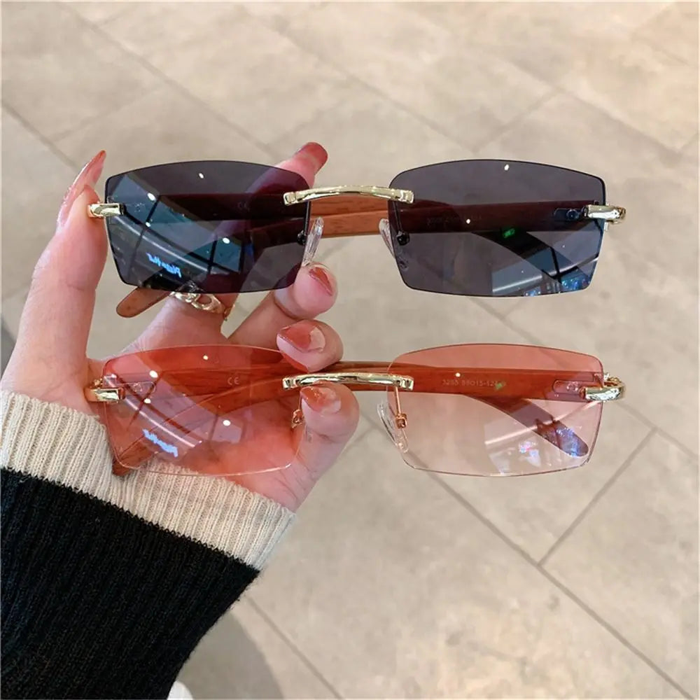 Rimless Rectangle Sun Glasses