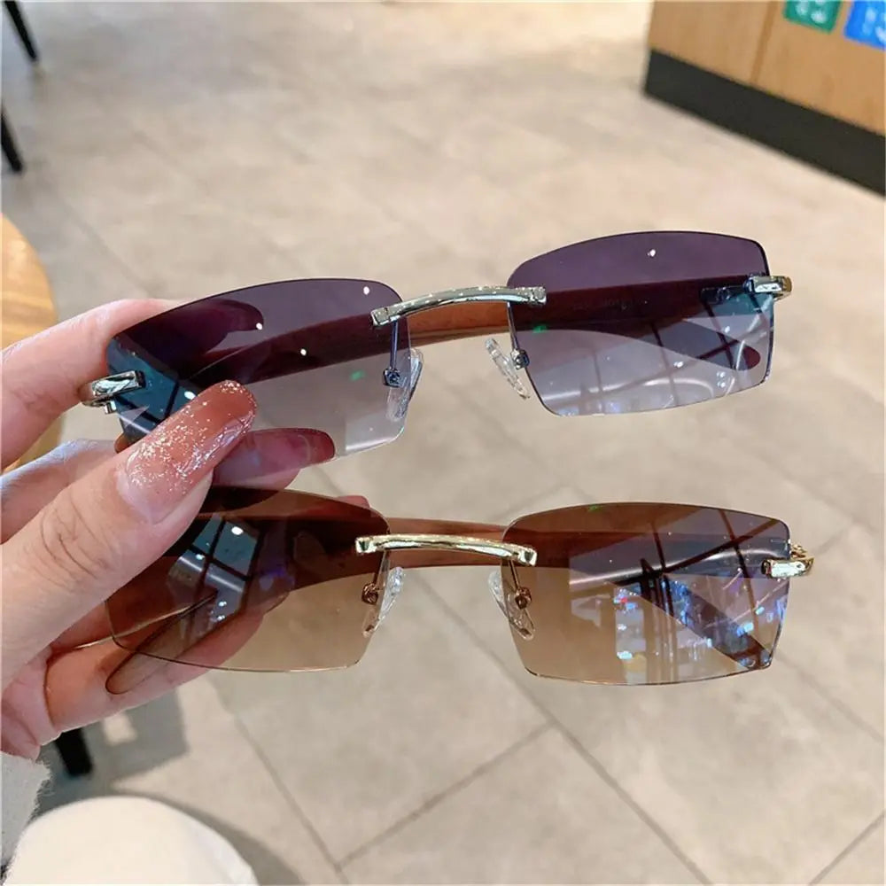 Rimless Rectangle Sun Glasses