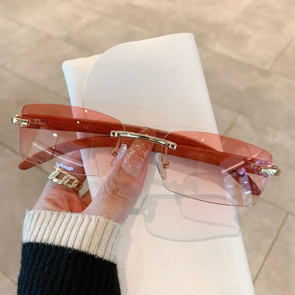 Rimless Rectangle Sun Glasses