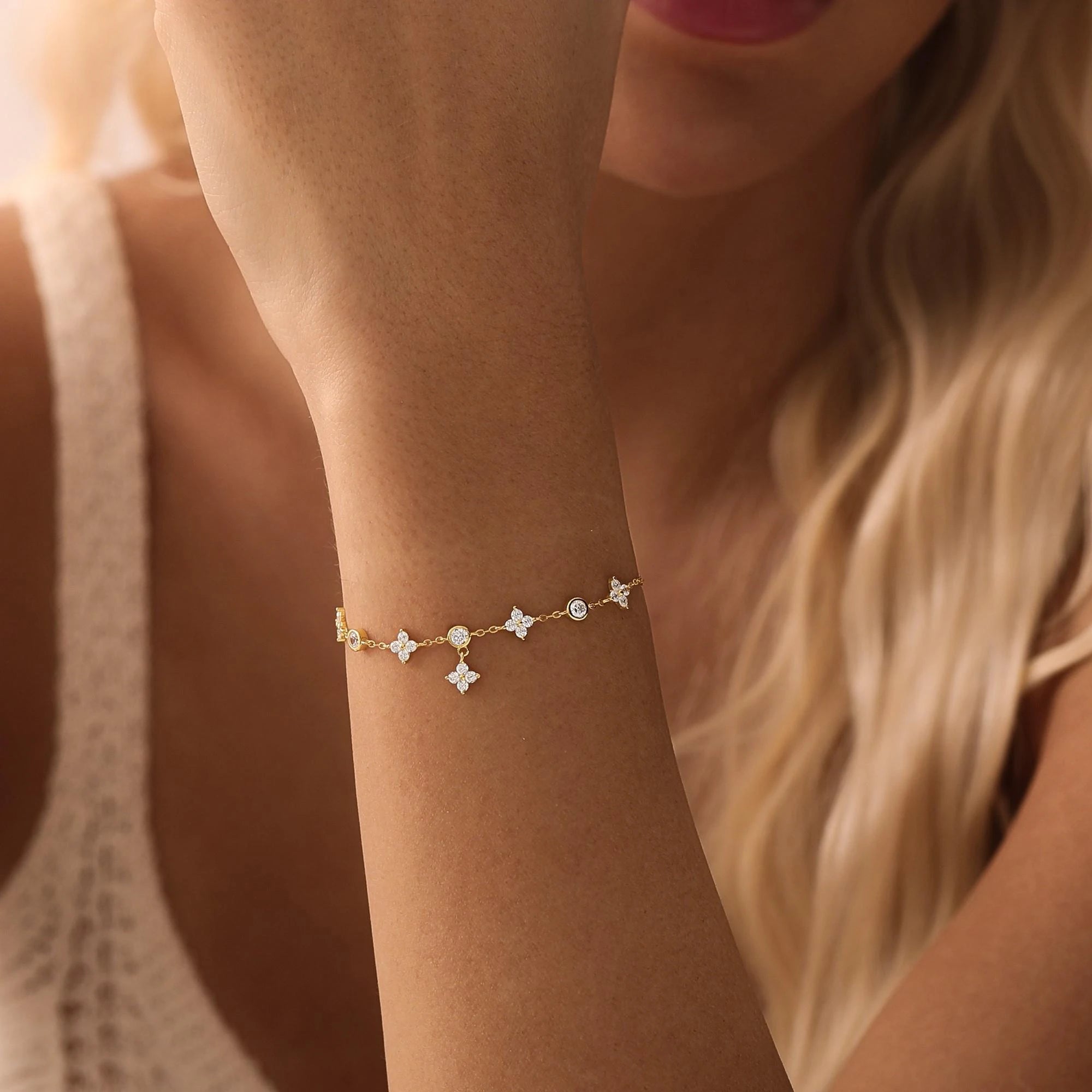 Flower Brass Bracelet