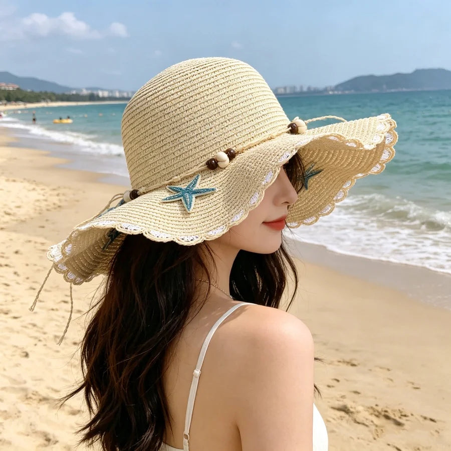 Wide-Brimmed Straw Hat