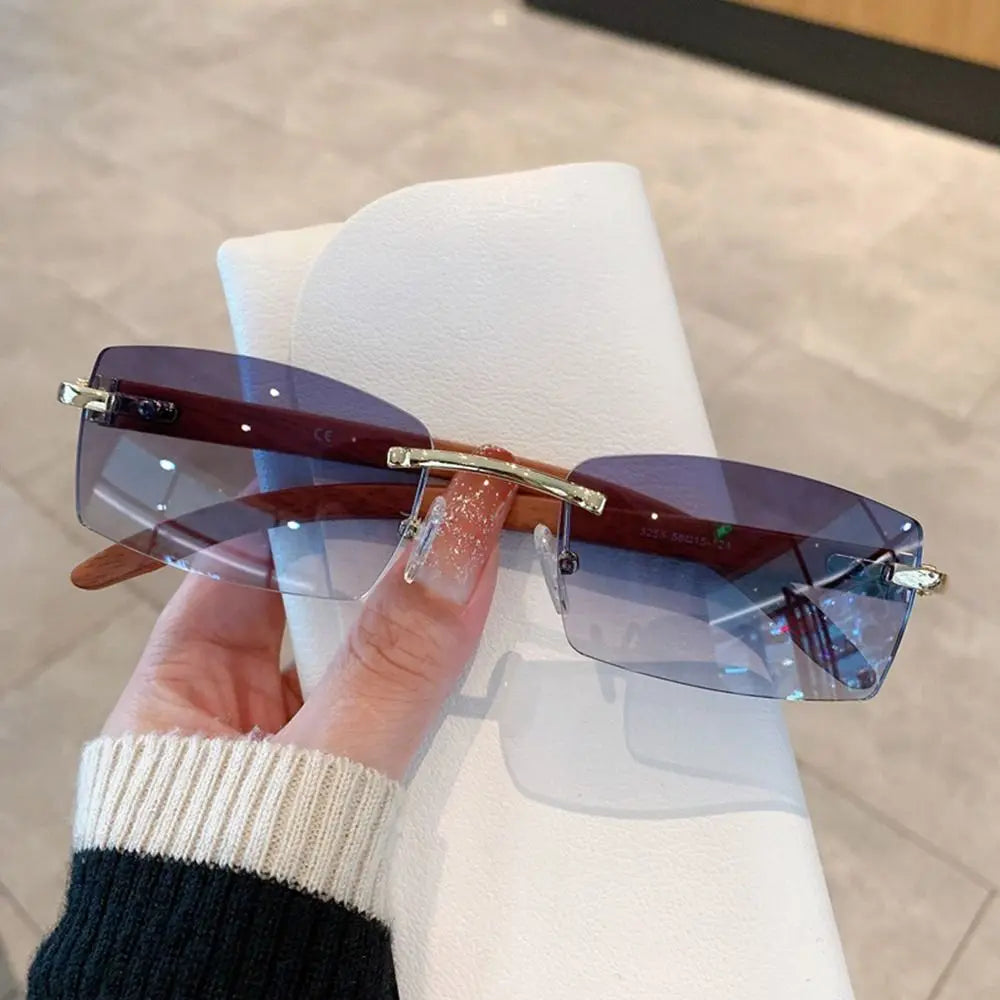 Rimless Rectangle Sun Glasses