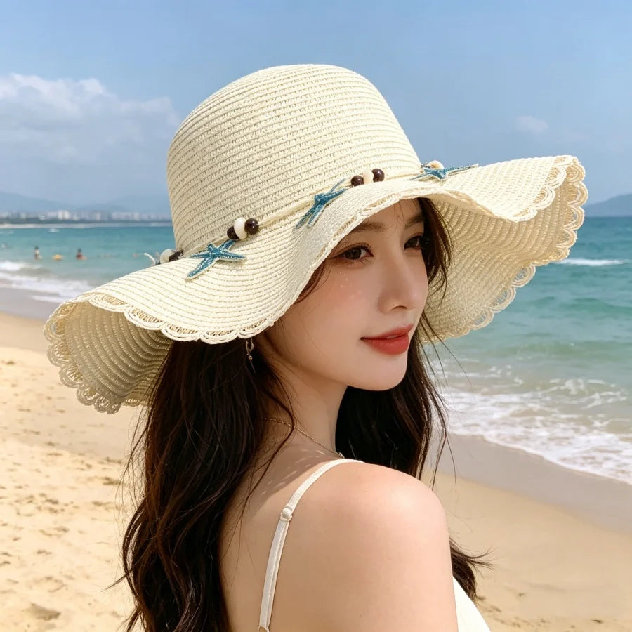 Wide-Brimmed Straw Hat