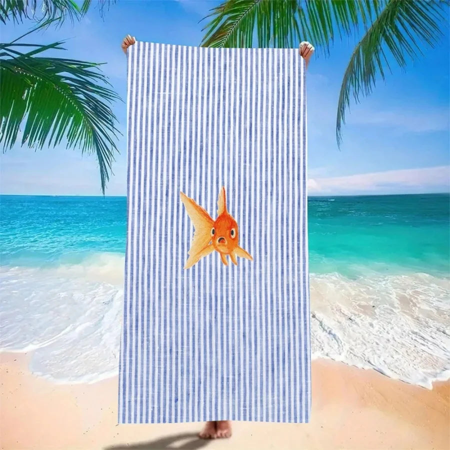 Whale Print Beach Towel