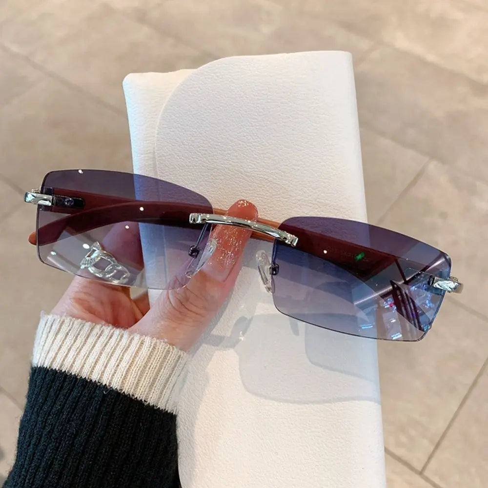 Rimless Rectangle Sun Glasses