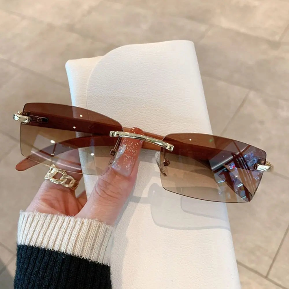 Rimless Rectangle Sun Glasses