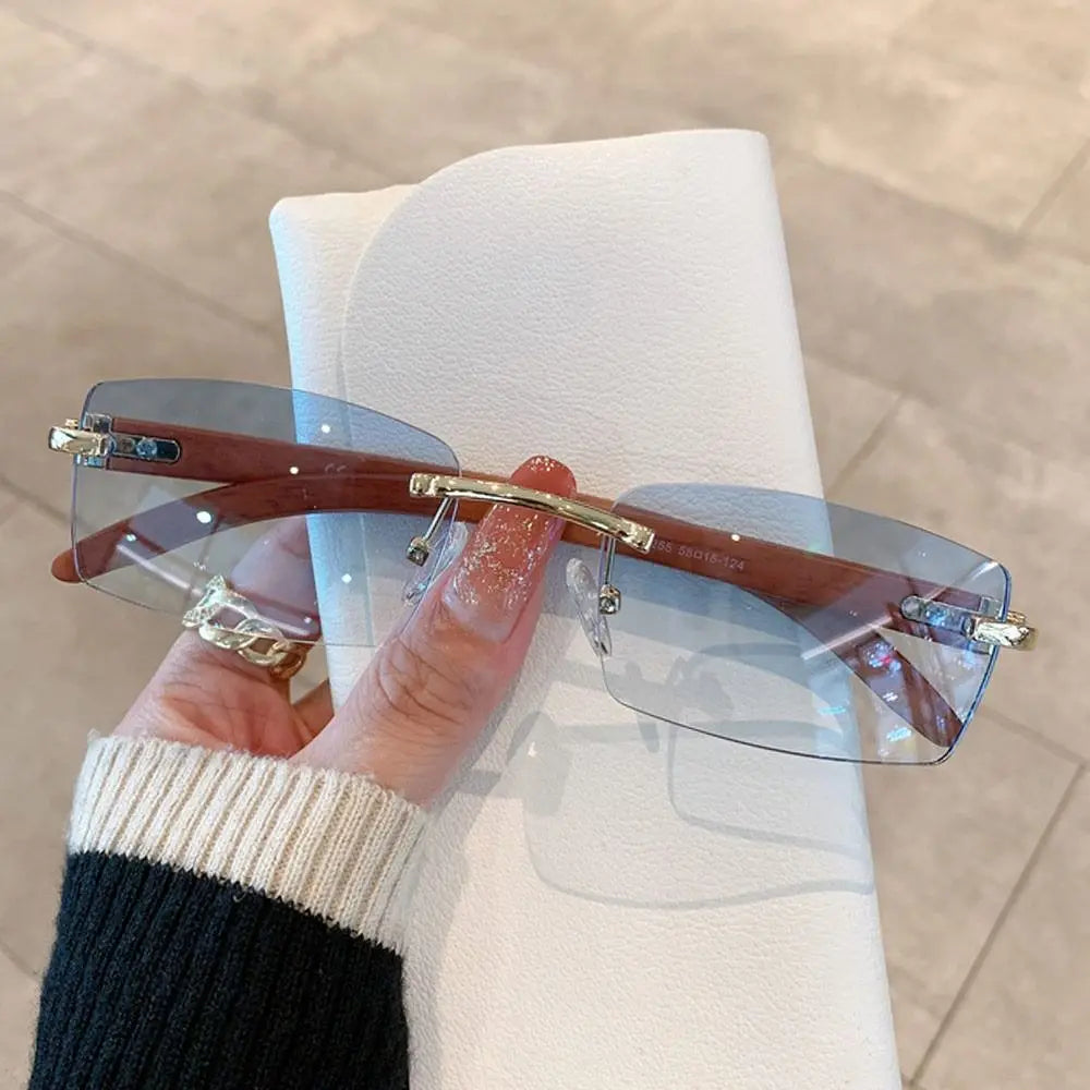 Rimless Rectangle Sun Glasses