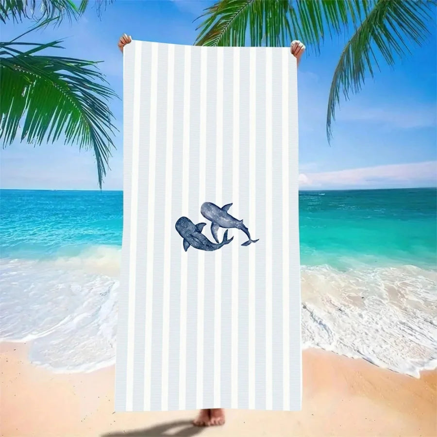 Whale Print Beach Towel