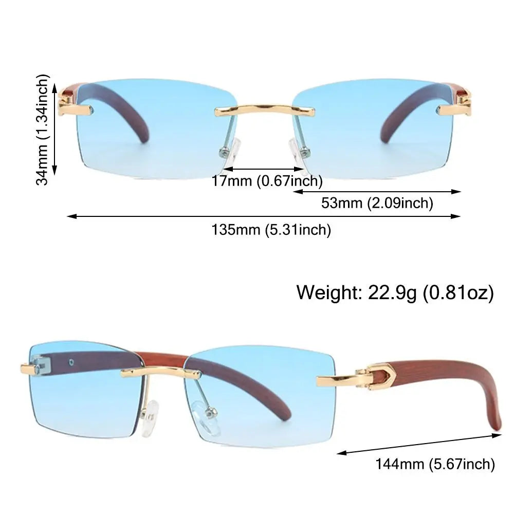 Rimless Rectangle Sun Glasses