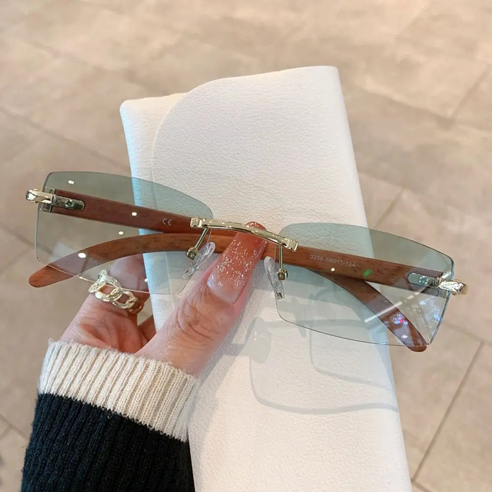 Rimless Rectangle Sun Glasses