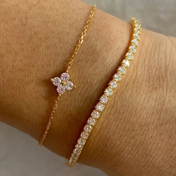 Flower Brass Bracelet